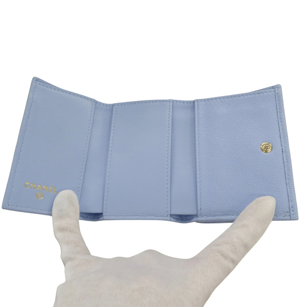 CHANEL Authentic Blue Caviar Leather Wallet - Picture 5 of 16